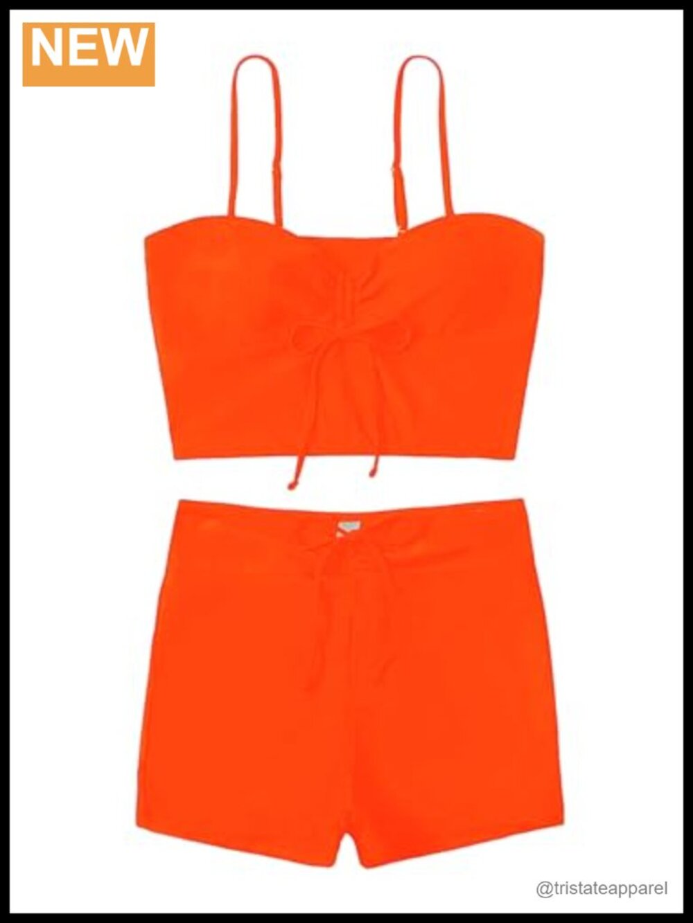 Women's Tankini Set 2 Piece High Stretch Wireless Removable Padding Drawstring - Picture 4 of 4